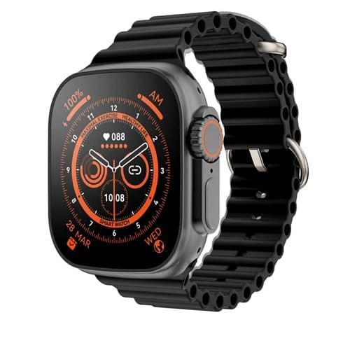 UK-0220 T900 Ultra Big Smart Watch with 2.09" (49mm) Bluetooth Calling Offer Orange Strap HD Display Soof Watch Sleep Monitoring Charge Walking, Running, Cycling