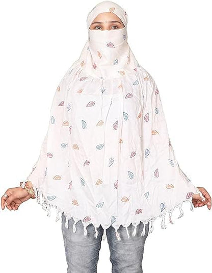 UK-0340 Cotton Long Scarf Cum Mask scarves Usable for vehicle Driver | Universal Size | For Girl & Women | Breathable Sun Protection Light Weight ( MIX DESIGN)