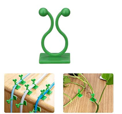 UK-0254 Tree Clip Plant Wall Climbing Fixing Clips, Reusable Self Adhesive Plant Support Garden Twist Clips