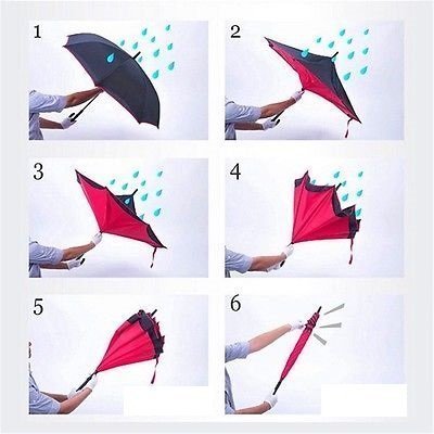 UK-0382 Windproof Reverse Umbrella Foldable Umbrella For  Travel Umbrella For Men And Women(Multicolor)