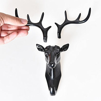 UK-0122  Deer Head Hanging Hook, Self Adhesive Wall Door Hook Hanger Bag Keys Sticky Holder