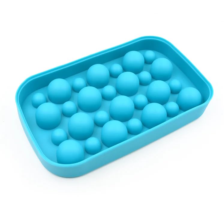 UK-0338 Round ICE Maker Detachable LID Easy Release Spherical Shape Handy Round ICE Tray for Dorm Mini Fridge (Multi Grid / 1 PC)