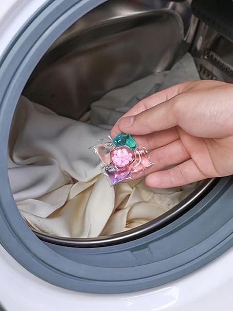 UK-1065 5 In 1 Washing Maching Laundry Pods | Laundry Gel Beads For Deep Cleaning Stain Removal | Semi-automatic Detergent Tablet For Front & Top Washing Machine(pc 10)