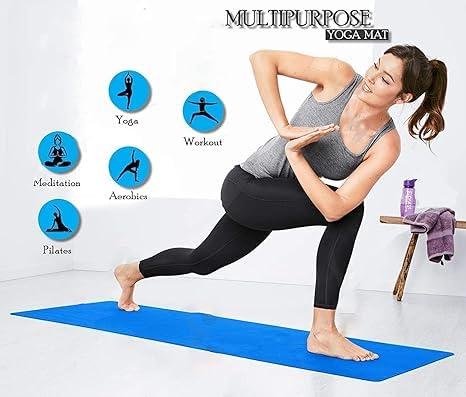 UK-0143 Yoga Mat Anti Skid Gym Workout and Flooring Exercise for Men & Women (Standard Size, 4 mm Thick-Multi Color)