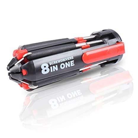 UK-0183 8 in 1 Multi-Function Screwdriver Kit, Tool Kit Set with LED Portable Torch