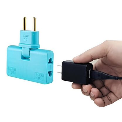 UK-1052 3-in-1 Rotatable Plug Adapter – 180° Extension with Foldable Multi-Socket, Mini Slim Wireless Outlet Converter, 2-Pin Rotate Plug, Compact Travel-Friendly Design (Multicolor)