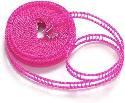 UK-0257 5 Meters Windproof Anti-Slip Clothes Washing Line Drying Nylon Rope with Hooks 5 Meter Nylon Clothesline Rope