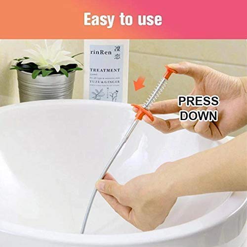 UK-0142  Metal Wire Brush Hand Kitchen Sink Cleaning Hook Sewer Dredging Device Spring Pipe Hair Dredging Tool