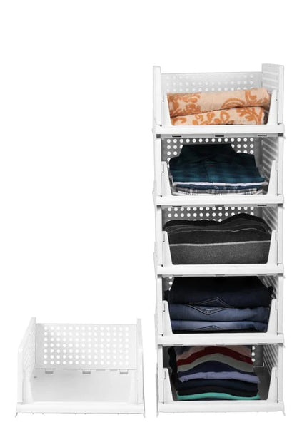 UK-0058 LAYER STACKABLE MULTIFUNCTIONAL STORAGE,FOR CLOTHES FOLDABLE DRAWER SHELF BASKET UTILITY CART RACK STORAGE ORGANIZER CART FOR KITCHEN, PANTRY CLOSET, BEDROOM, BATHROOM, LAUNDRY