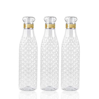 UK-0300 Diamond cut Crystal Clear Plastic Fridge Water Bottle, Unbreakable Re-Usable Bottles Ideal for Office, Gym, Yoga(1 PC)