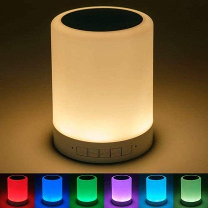 UK-0230 Wireless Night Light LED Touch Lamp Speaker with Portable Bluetooth & HiFi Speaker with Smart Colour Changing Touch Control