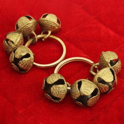 UK-0629 Clapping Brass Ghungroo Kadi Fingre Ring for Pooja Aarti (1Pair)