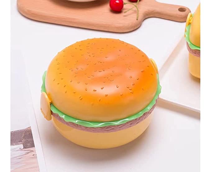 UK-0192 Burger Shape Lunch Box for Kids - School Tiffin Box for Boys & Girls