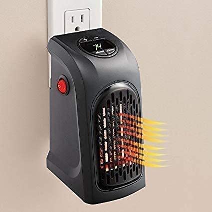 UK-0084 Small Electric Handy Room Heater Compact Plug-in, The Wall Outlet Space Heater 400Watts, Handy Air Warmer Blower