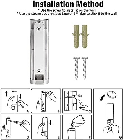 UK-0962 Wall Mounted Soap Shampoo Conditioner Hand Wash Gel Dispenser Liquid Soap Sanitizer Dispenser for Bathroom