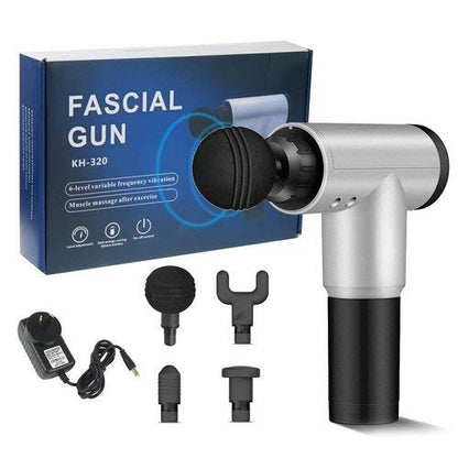 UK-0144 Massager Gun Handheld Electric Deep Tissue Percussion Muscle Body Massager Gun with 6-speed, for Pain and Stress Relief with 4 Massage Head