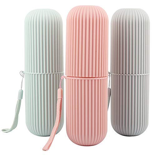 UK-0250 Toothbrush Capsule Shape Container Case Box Storage Organizer Cover Portable for Travel Bathroom Hiking Camping Plastic Toothbrush Holder