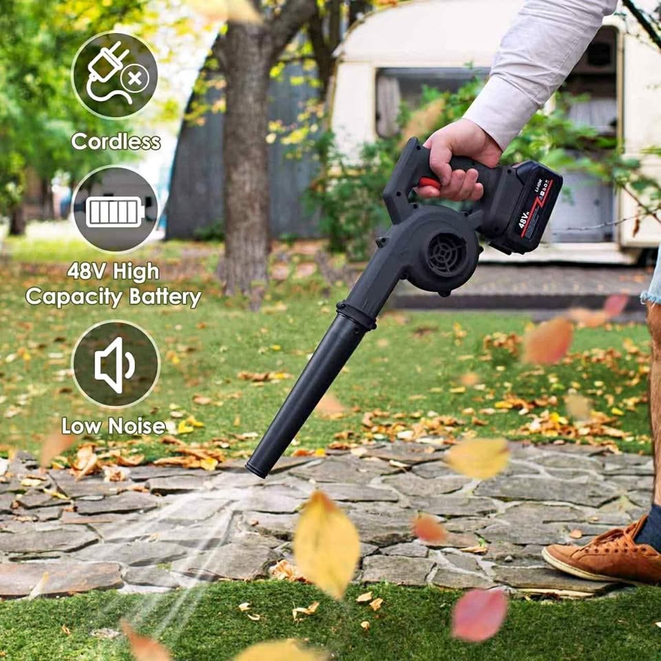 UK-0874 Cordless Air Blower, Leaf Blower Cordless with Battery and Charger, 3.0Ah Battery Powered Leaf Blowers Handheld Electric Blowers for Lawn Care, Patio, Snow, Dust, Blowing Leaves
