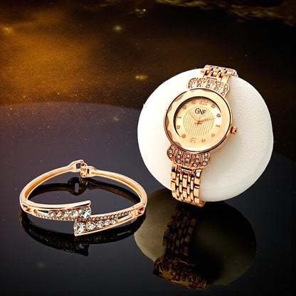 UK-1014 Classy Beautiful Fashion women Watch and Free Bracelet set for Women & Girls