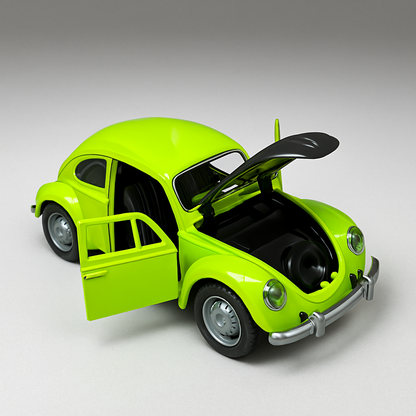 UK-0943 1:32 Scale 1967 Classic Beetle Die-Cast Car Model - Inertia-Powered Metal Toy Vehicle with Opening Doors - Vintage Collectible for Kids