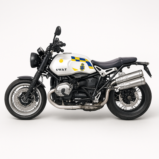 UK-0947 Police Bike Toy for Kids | 1:12 Scale Motorcycle Model | Rubber Tyres, Alloy Body | Random Color