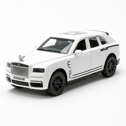 UK-0945 Rolls-Royce Cullinan Premium Car Toy for Kids Realistic Miniature Model , Metal Pull-Back Action Openable Doors Lights and Music