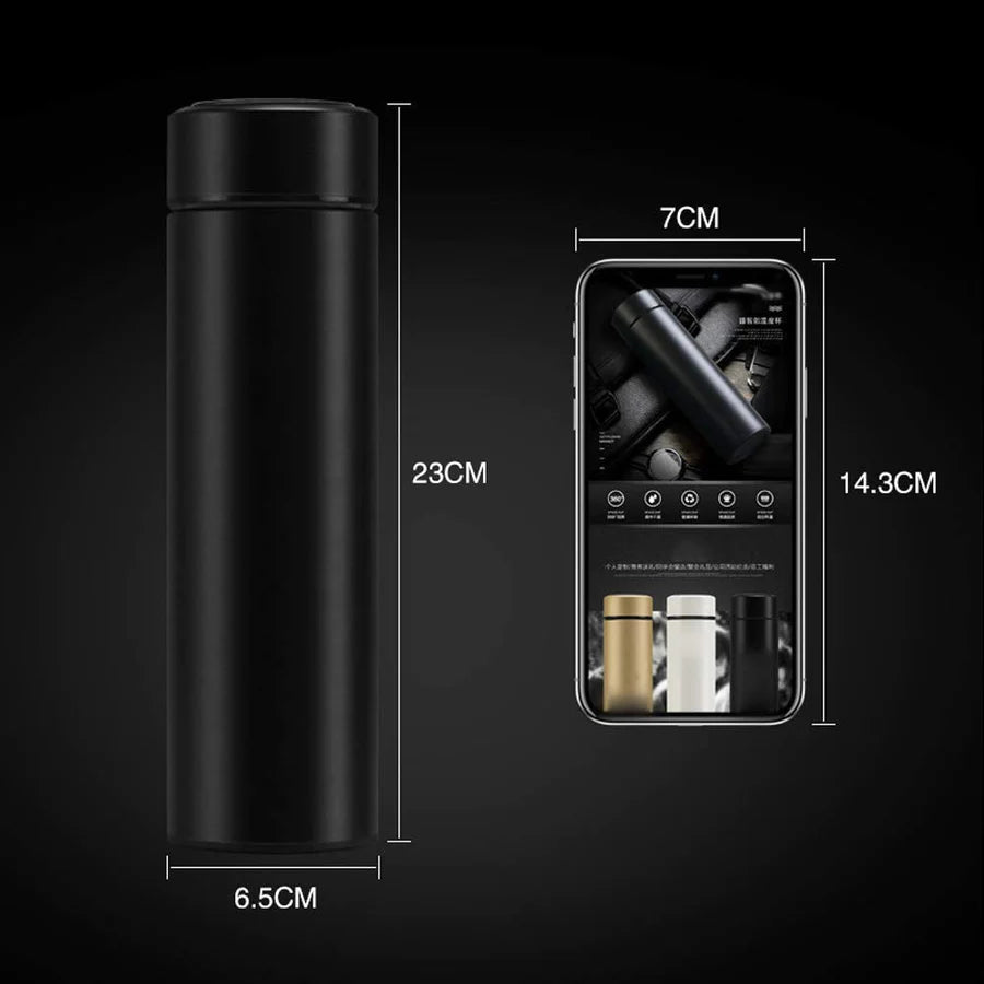 UK-0037 Smart Flask Vacuum Insulated Water Bottle with LED Temperature Display Hot and Cold Water Bottle 500 ml Thermos Double Stainless Steel Wall