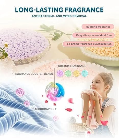 UK-1065 5 In 1 Washing Maching Laundry Pods | Laundry Gel Beads For Deep Cleaning Stain Removal | Semi-automatic Detergent Tablet For Front & Top Washing Machine(pc 10)