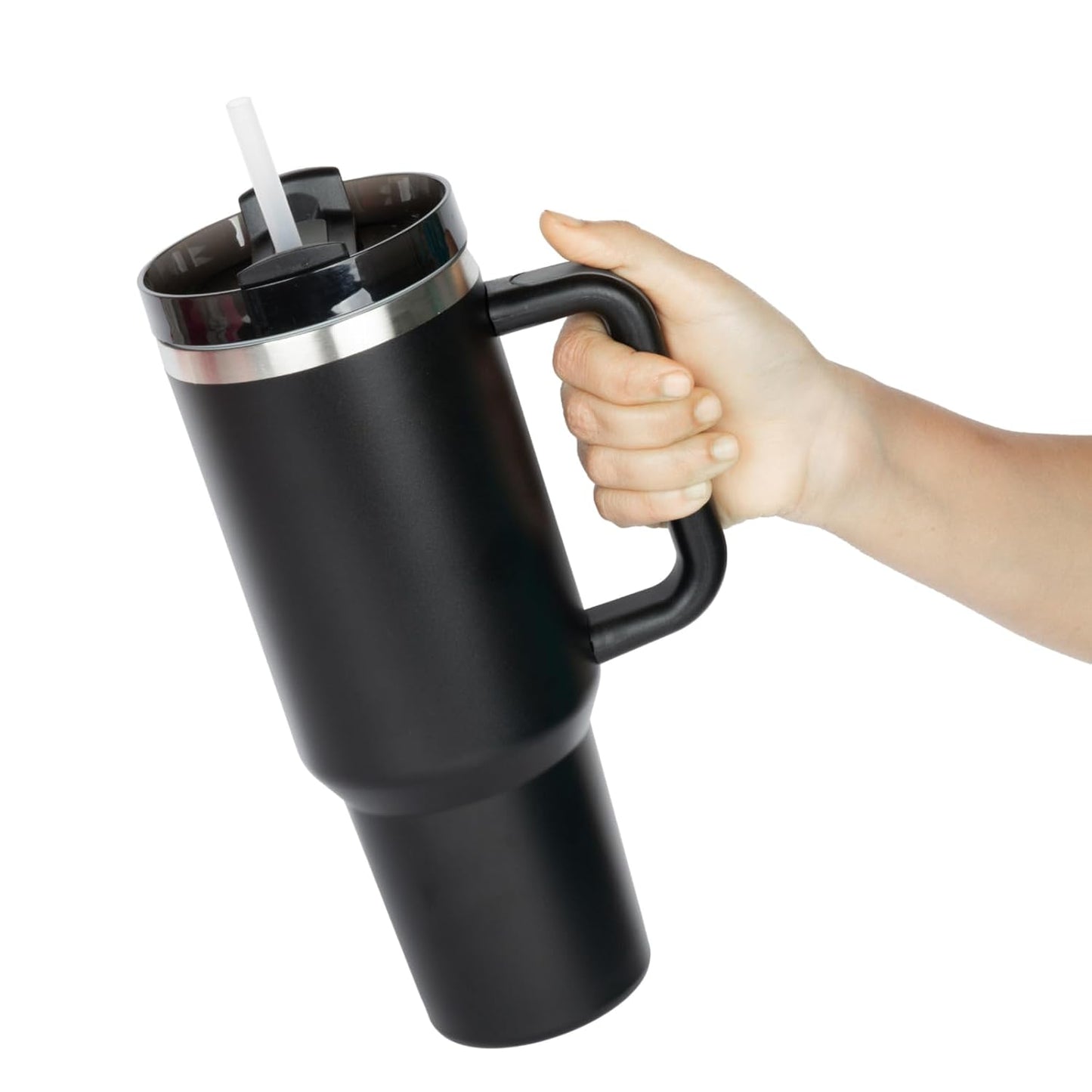 UK-0884 Travel Mug with Handle, Cup with Straw and Handle, Coffee Mug with Lid Coffee Mug, Leak Proof Vacuum Insulated Water Bottle for Hot Iced Drink