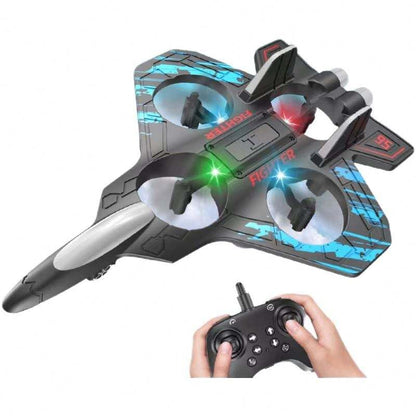 UK-1050 Fighter Plane RC Plane - 2.4 GHz Remote Controlled Fighter Plane || RC Airplane Easy to Fly Stable Jet Fighter Toys for Kids || LED Lights, 360 Degree Hovering Airplane and Stun Roll