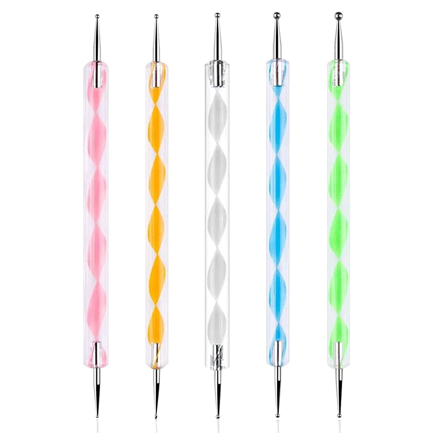 UK-0303 5 pieces Nail Art Dotting Marbleizing Tool Pen for Nail Decoration Stamping (Multicolour)