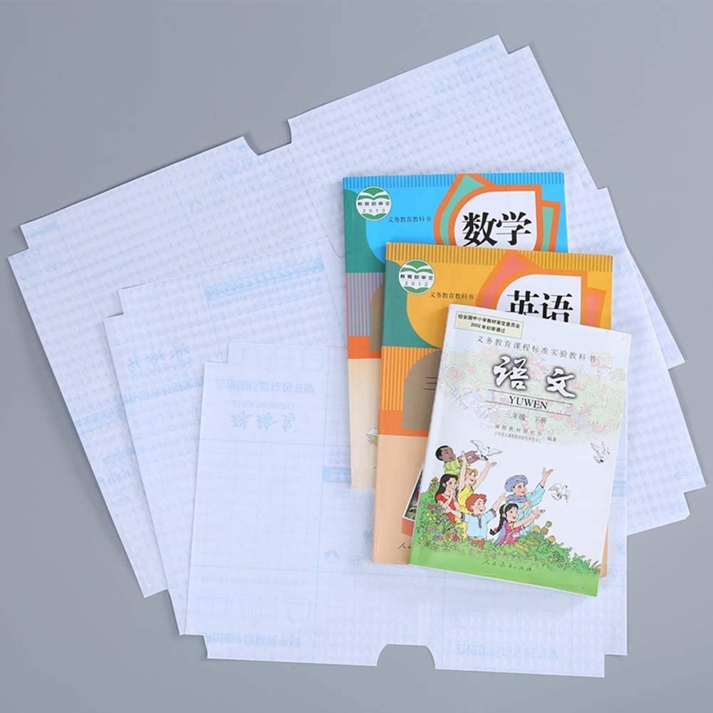 UK-0349  30pcs Book Covers Waterproof Plastic Clear Paper Sticker Book Cover Film for Textbooks Hardcover Protective Thick Sticky Transparent Cover for Students School Office Self-Adhesive A4 Book Cover