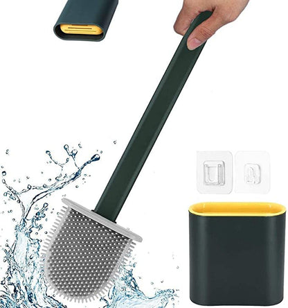 UK-0396 Silicone Toilet Brush With Holder Stand For Bathroom Cleaning