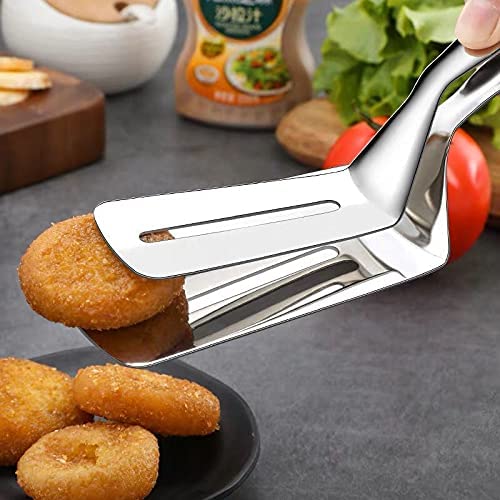 UK-0193 BBQ Cooking Tool Frying Turner Double Sided Spatula Multi-Functional Stainless Steel Food Flipping Clip Steak Tong Food Clamp