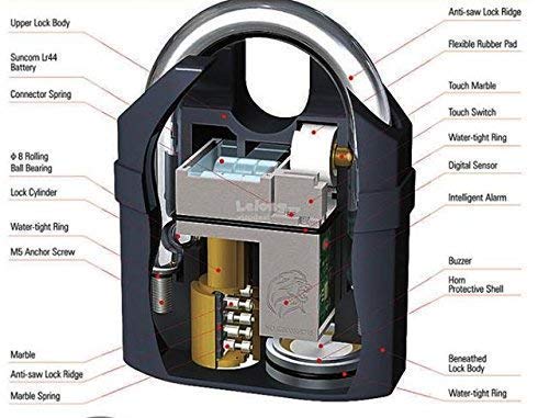 UK-0165 Anti Theft System Security Pad Lock with Smart Alarm Lock Siren Motion Sensor for Hom