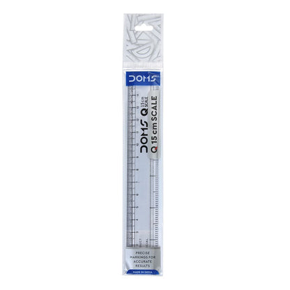 Doms Transparent Scale | Precise Marking For Accurate Results | Durable & Strong Plastic Prevents Breakage