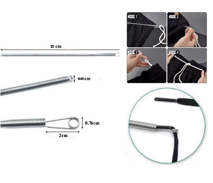 UK-1039 Stainless Steel Flexible  Universal rope /Bendable Spring Multi-Purpose Elastic/Rope Drawstring Threading Tool