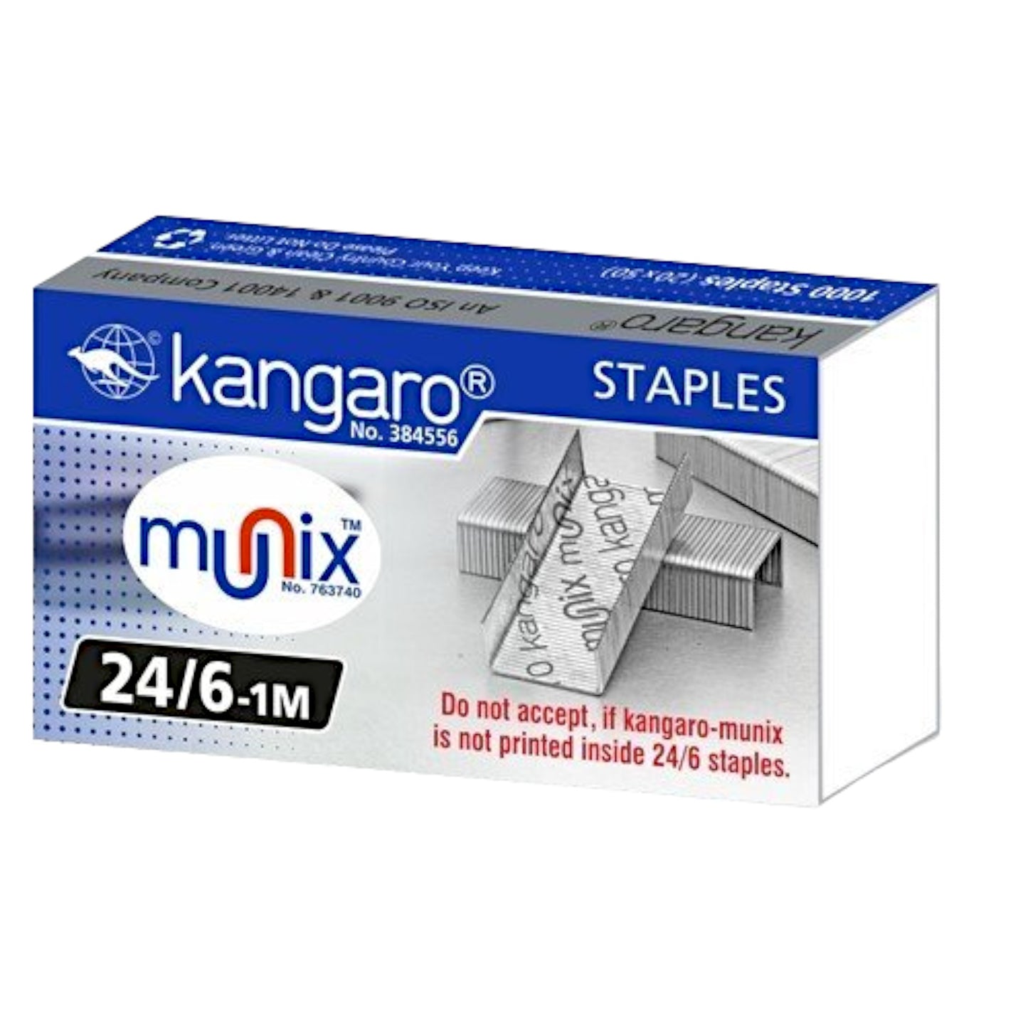 UK-0518 Kangaro Desk Essentials NO. 10-1M Heavy Duty Steel Wire Staple Pin