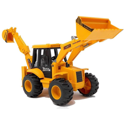 UK-1051 JCB Bulldozer Friction Truck Construction Vehicle Friction 180° Rotatable Excavator Toy Big Wheel Heavy Duty Unbreakable Toy for Kids