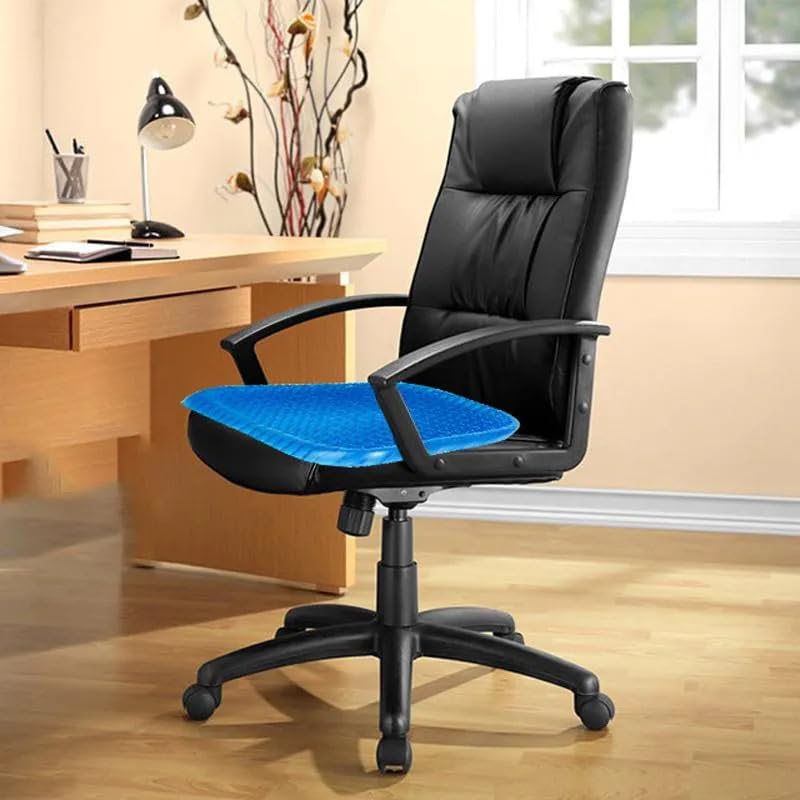 UK-0849 Gel Egg Seat Cushion, Breathable Gel Cushion Chair Pads with Non-Slip Cover for Home Office Car Wheelchair