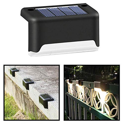 UK-0276 Solar Step Lights Outdoor 4 Pack, Solar Fence Lights Deck Lights