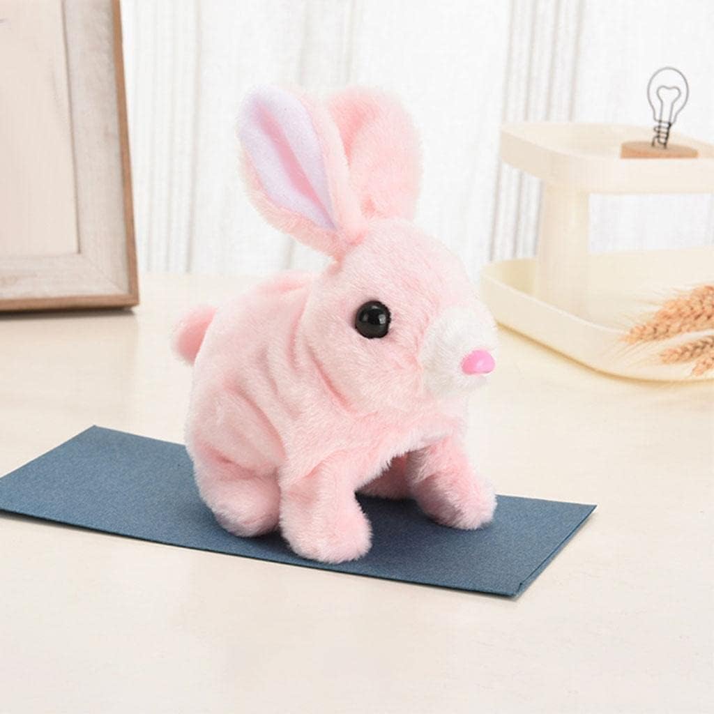 UK-0979 Rabbit Interactive Electronic Pet Plush Bunny Toys with Sounds and Movements Walking Rabbit Toy, Animated Wiggle Ears Twitch Nose Gift for Toddlers Kids