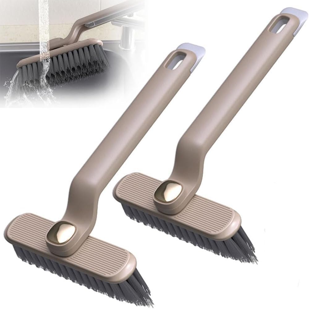 UK-0542 360-Degree Rotating Crevice Cleaning Brush - Multi-Function Household Cleaner for Door, Window Tracks, and Kitchen - Hard Bristle Brush with No Dead Corners