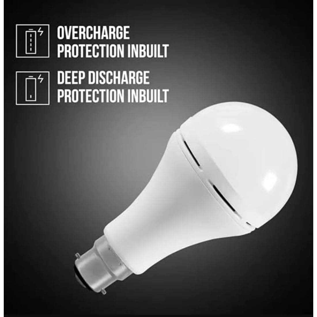 UK-0873 Inverter Rechargeable Base LED  White Emergency Bulb with Up to 3-4 Hours Back Up