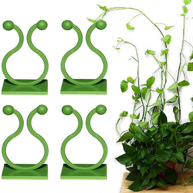 UK-0254 Tree Clip Plant Wall Climbing Fixing Clips, Reusable Self Adhesive Plant Support Garden Twist Clips