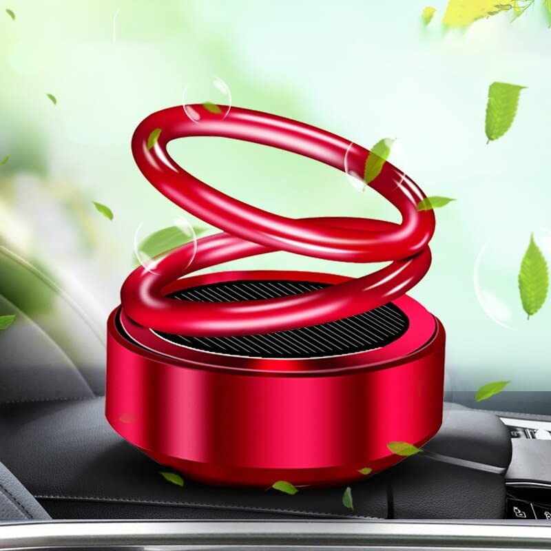 UK-0139  Solar Power Car Aroma Diffuser 360°Double Ring Rotating Design, Car Fragrance Diffuser, Car Perfume Air Freshener