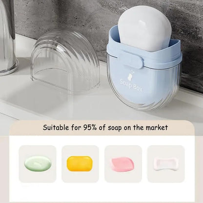UK-1066 Travel Soap Holder with Lid Compact Soap Container for Bathroom, Travel, Gym & Camping - Stylish Cute Box with Drainage Feature soap Stand for Bathroom(Multicolor)