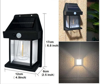 UK-0038 Tungsten Bulb led Solar Outdoor Garden Wall Light with Sensor Wireless ip65 Solar Wall lamp