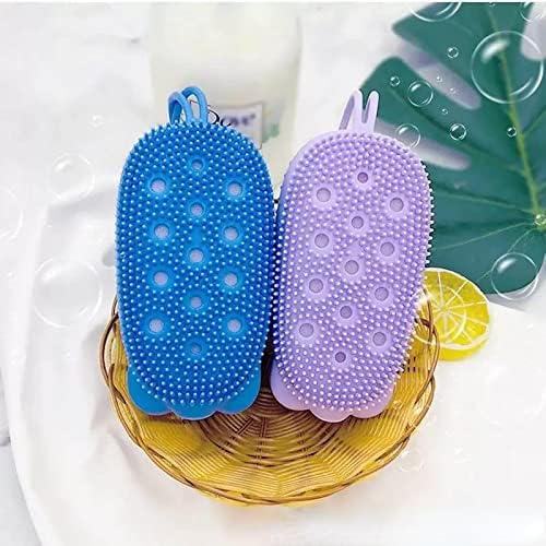 UK-0101  Silicone Bubble Bath Brush Quick Bath Brush Scrubbing Brushes Soft Rubbing Massage Bubble Body Cleaner Silicone Bathroom 1Pcs (Multi Color)