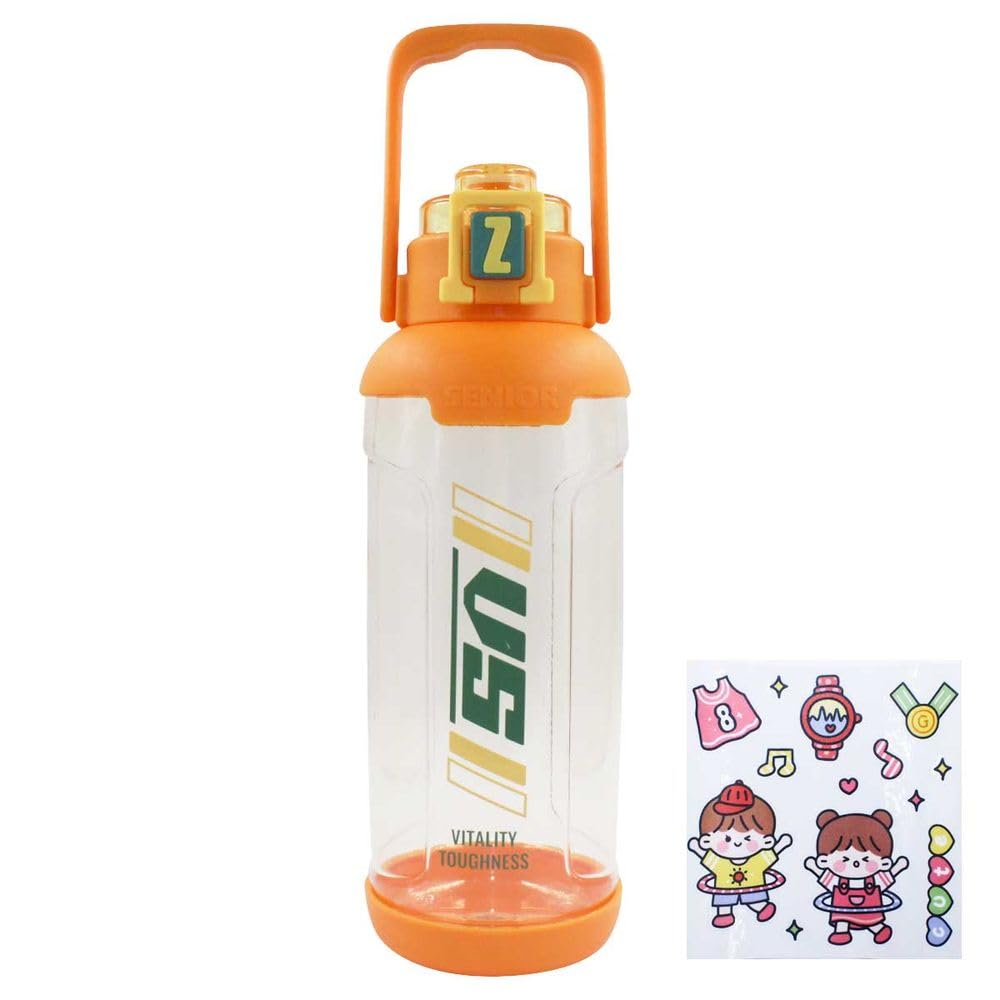 UK-0926 Water Bottle with Handel, Carry Strap, Leak-Proof Tritan Half Gallon/1 Gallon Big Water Bottle